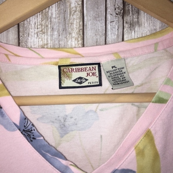 Caribbean Joe Pink Floral Crop Blouse - Picture 5 of 5